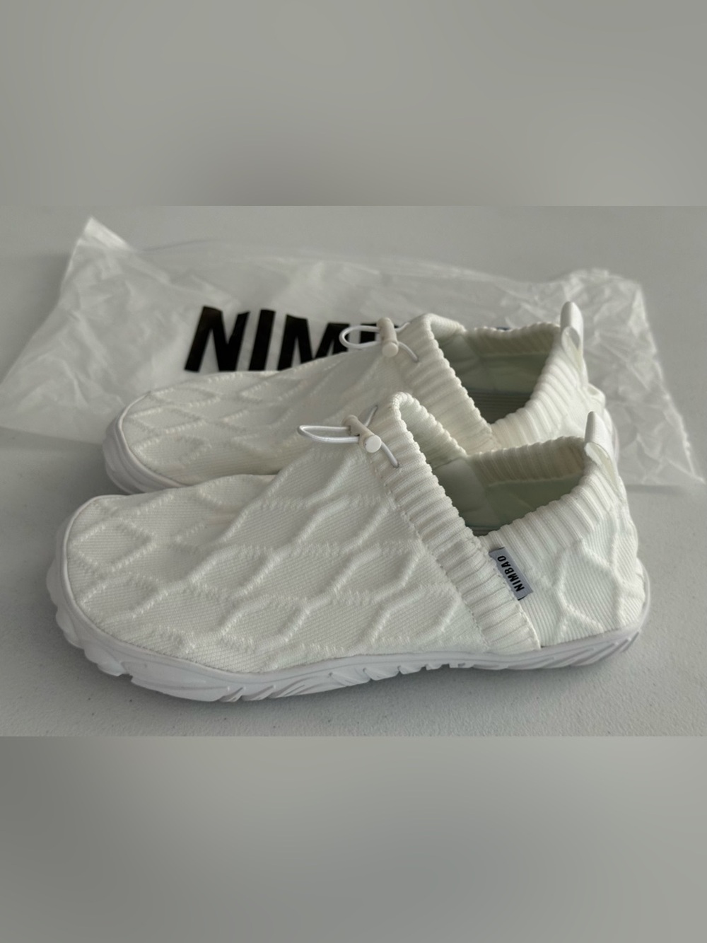 NIMBAO White Knit Barefoot Slip On Walking Shoes EU 41